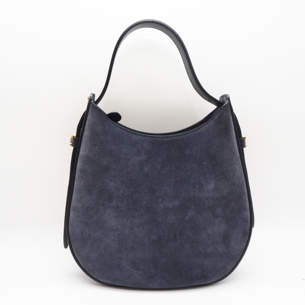 Tod's TOD’S Suede Leather Oboe Small Shoulder Bag - Handbag Navy Women's - Picture 2 of 16